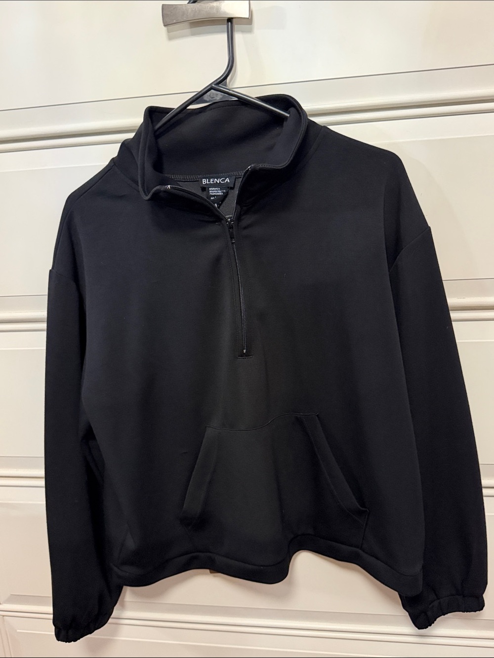 Black Half-Zip Pullover Sweater for Men